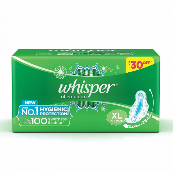 Whisper Ultra Clean Xl 30 Pads1 Pack